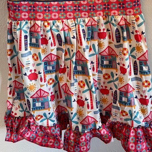 Pete + Lucy Blue and Red Beach Days Sleeveless Ruffle Dress 12-18 months NEW - Picture 4 of 5